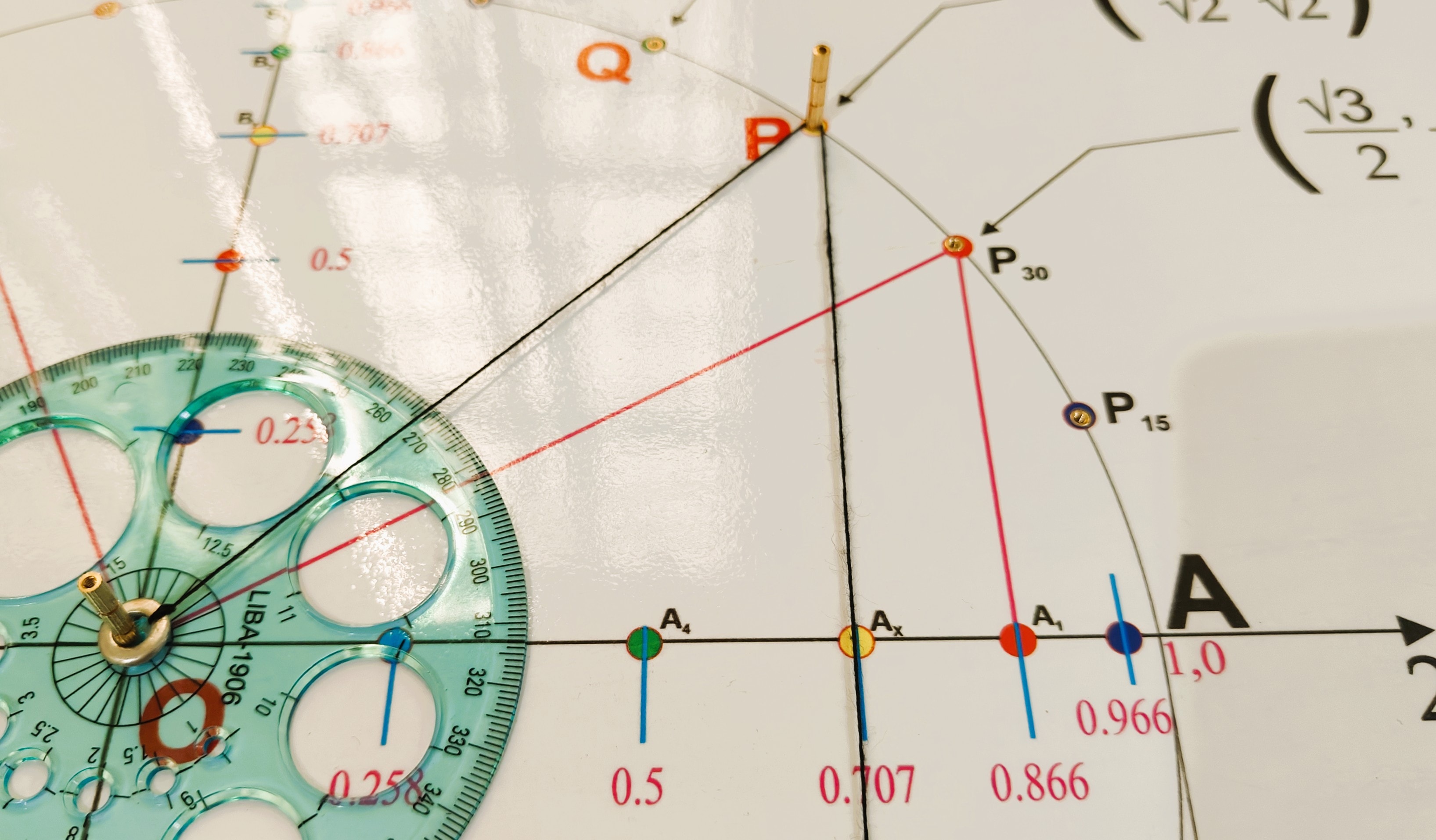 Fig. 10 — Reading x coordinate (cos) — Trigonometry apparatus