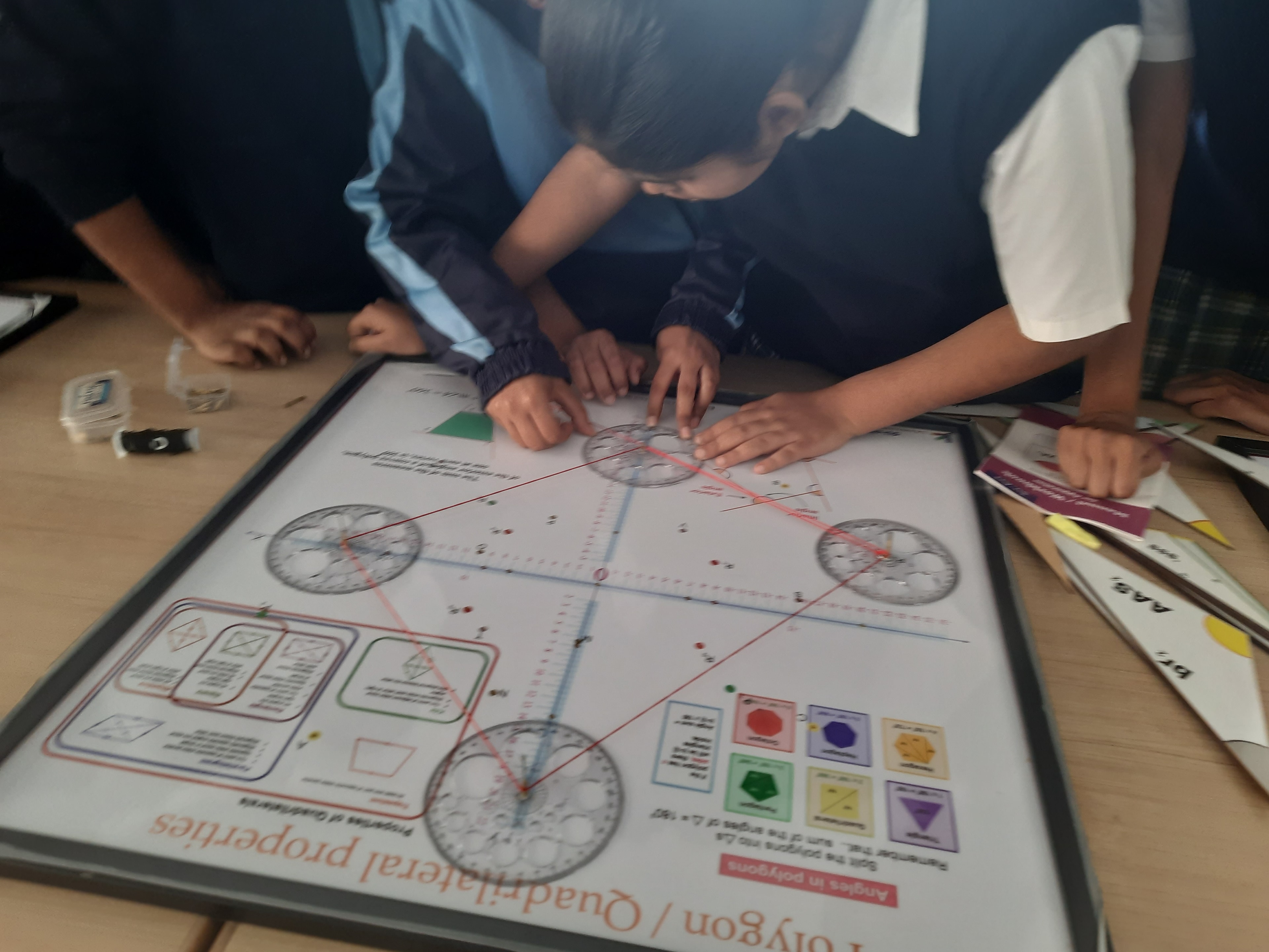 Students using Su-Art Math Lab apparatus in a hands-on learning session